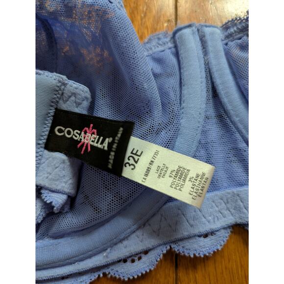 Cosabella Never Say Never Balconette Bra Blue Lace 32E - Picture 5 of 5